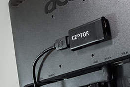 Ceptor turns HDMI monitors into thin client / zero client desktops. Source: Devon IT.