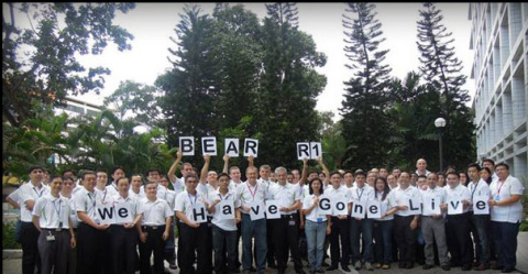 A group photo after the ceremony to symbolize "BEAR R-1 - WE HAVE GONE LIVE" (Photo: Business Wire)