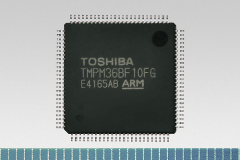 Toshiba's microcontroller "TMPM36BF10FG" with 258KB on-chip SRAM (Photo: Business Wire)