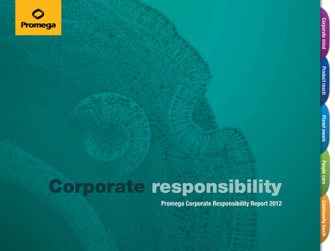 Promega 2012 Corporate Responsibility Achievements Continue to Benefit Environment and Community