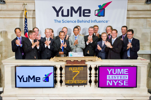 YuMe Co-Founder & CEO Jayant Kadambi, joined by members of the company's management team, rings the  ... 