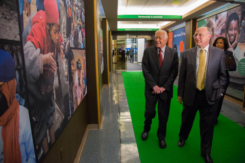 Former U.S. President Jimmy Carter, Founder of The Carter Center, and Ian Read, CEO, Pfizer Exhibit  ... 