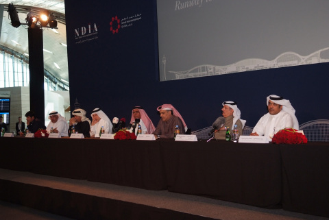 Members of the New Doha International Airport Steering Committee participate on panel at press confe ... 