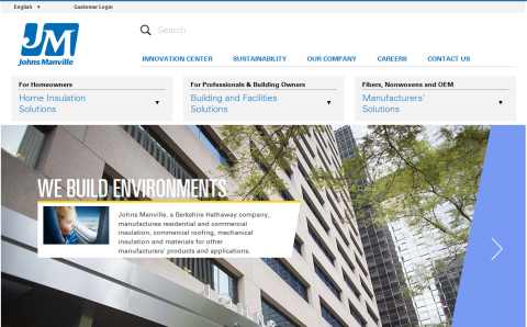 The redesigned Johns Manville website provides an updated look and feel and greater ease of use. (Ph ... 
