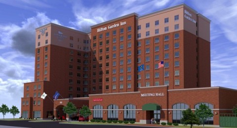 Rendering of the Hilton Garden Inn and Homewood Suites by Hilton Oklahoma City-Bricktown. (Photo: Bu ... 
