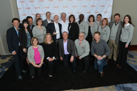 Riverbed leadership team presents Avnet Technology Solutions team with the Riverbed Technology Distr ... 