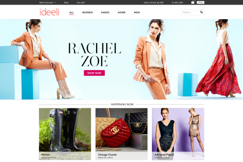 ideeli.com's newly redesigned website. (Photo: Business Wire)