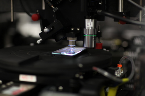 A photograph of the laser writing setup. Credit: Jerome Lapointe