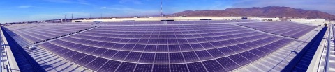 A photo taken using a fish-eye lens shows a portion of a 1.16-MW solar system in Tijuana, Mexico, th ... 