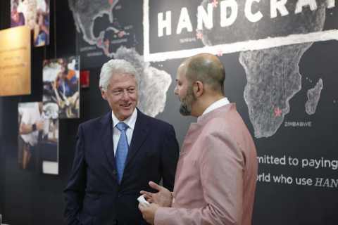 President Bill Clinton with West Elm President Jim Brett at the West Elm Headquarters in Brooklyn, N ... 