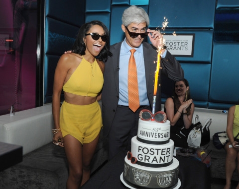 The Vampire Diaries actress and musician Kat Graham and Foster Grant CEO Cesar Melo celebrate Foster ... 