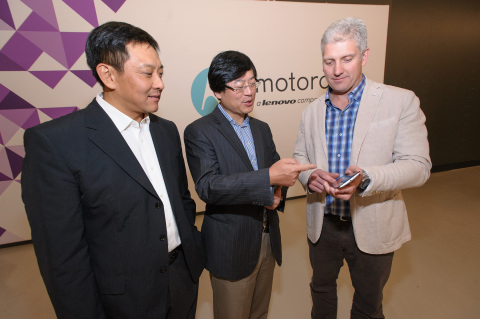 (from left to right) Liu Jun, EVP, Lenovo, President Mobile Business Group, Lenovo and Chairman of t ... 
