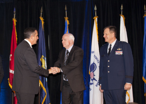Today Intel CEO Brian Krzanich, Senator John McCain and Major General Michael McGuire honored the se ... 