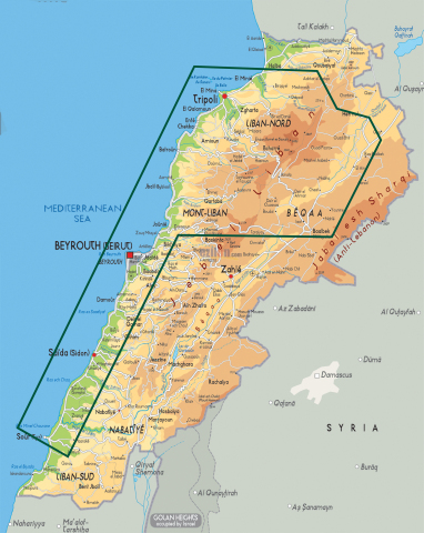 6,000 square kilometers survey area onshore and offshore Lebanon. (Photo: Business Wire)