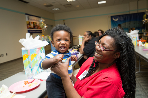 Ta'Nisha Jones with her son D'Noah attended a Community Baby Shower hosted by UnitedHealthcare Commu ... 