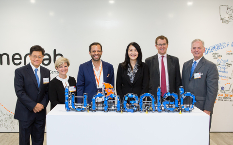 The VIPs at LumenLab launch event - from left: Prof. Bernard Yeung - Dean of NUS Business School; Ms ... 