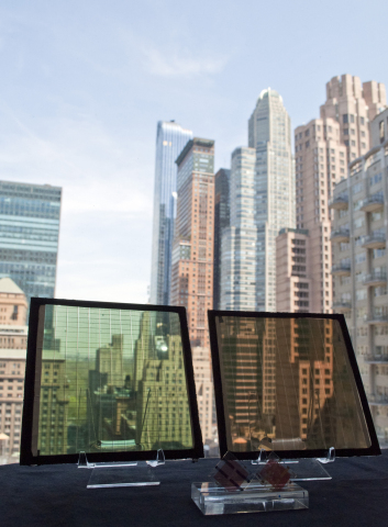 SolarWindow(TM) prototypes that will be used in an upcoming window product concept. (Photo: Business ... 