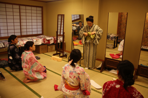 You can enjoy the hotel in a traditional yukata of Japan. The staff will tell you how to wear the yu ... 