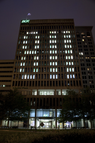 811 Call Before You Dig number proudly displayed on BGE's downtown Baltimore headquarter building on ... 