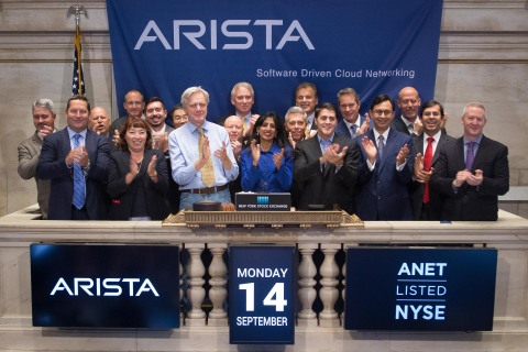 Arista Networks President and CEO Jayshree Ullal and Founder, CDO and Chairman Andy Bechtolsheim cel ... 