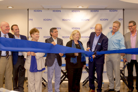 ICON Eyecare executives, prominent guests and partners, gather for the ribbon cutting ceremony to ce ... 