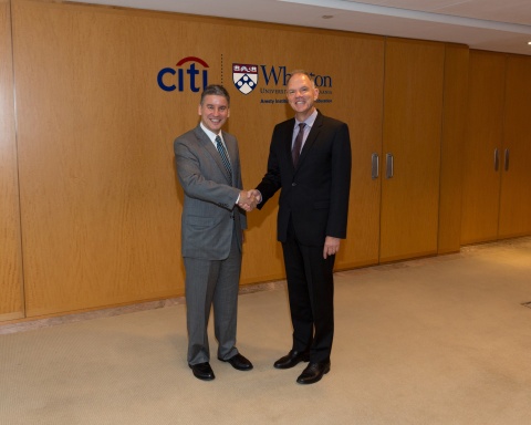 Jonathan Larsen, Global Head of Retail Banking for Citi and Geoff Garrett, Dean of the Wharton Schoo ... 