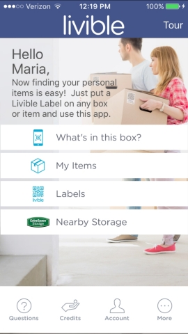 Screenshot of Livible Labels app. (Photo: Business Wire)
