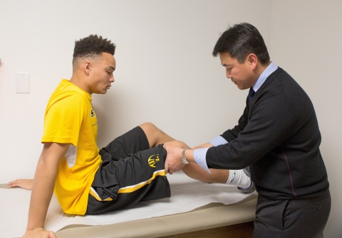 Orthopedic surgeon Charles Chan, MD, treats athletes like 17-year-old Sean Oliver of Mountain View t ... 