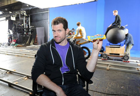 Billy Eichner at Butterfinger’s #BolderThanBold Big Game ad teaser shoot. Check it out at www.youtub ... 