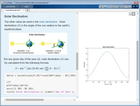The Live Editor includes results together with the code that produced them to accelerate exploratory ... 