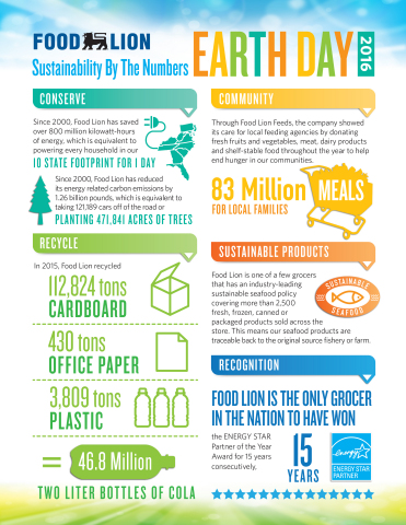 Food Lion's Sustainability Practices By the Numbers (Photo: Business Wire)