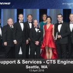 CTSエンジンズ、2015年ボーイング「年間最優秀サプライヤー」に選出