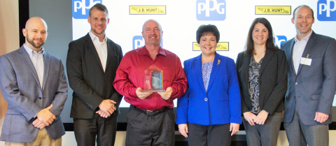 Karen Barkac (center right), PPG global director, transportation and logistics, and PPG transportati ... 