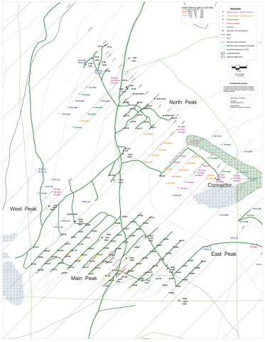 Core holes drilled on the Tetlin Gold Project (Graphic: Business Wire)