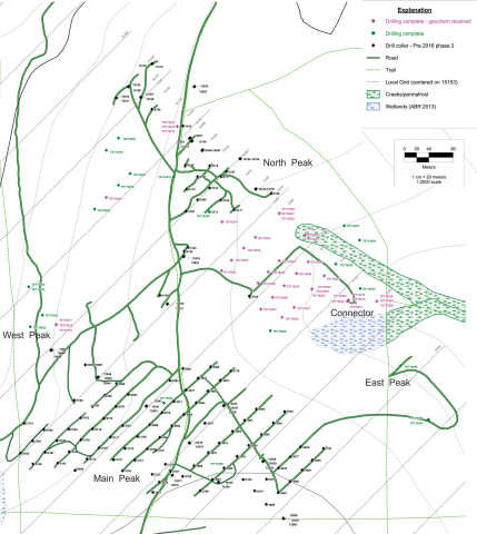 Core Holes Drilled on Tetlin Project (Graphic: Business Wire)