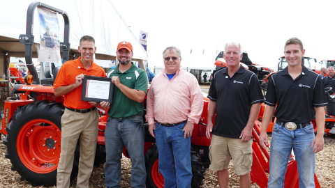 From left to right: Todd Stucke, Kubota Sr. VP Sales, Marketing and Product Support; Aaron White, fa ... 