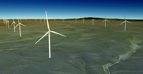 Image photo for completion of Tsetsii Wind Farm at Tsogttsetsii soum, Umnugobi aimag, Mongolia (Phot ... 