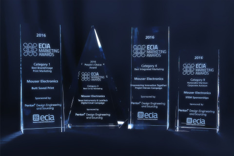 Mouser Electronics received several top ECIA marketing awards at the recent Electronic Components In ... 