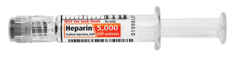 Heparin Sodium Injection (5,000 USP units per mL) in Simplist™ ready-to-administer prefilled syringe ...