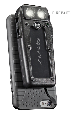 Easily attach the FirePak(TM) to your smartphone via the SureFire phone case. (Photo: Business Wire)