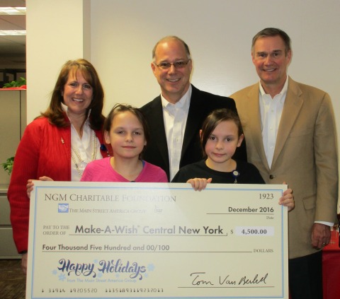 Wish Kids Mackenzie and McKayla join (left to right) Diane Kuppermann, president and CEO, Make-A-Wis ... 