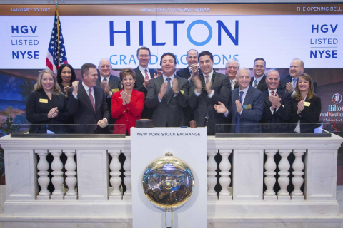 Executives and guests of Hilton Grand Vacations (NYSE:HGV) visit the New York Stock Exchange (NYSE)  ... 