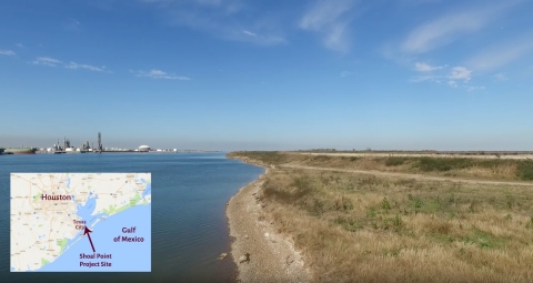 View of NextDecade's Shoal Point site on the right, view of City of Texas City on the left. (Photo:  ... 