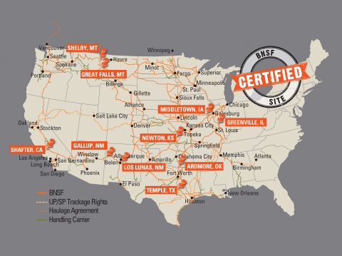 BNSF announced six new certified sites that are optimal for customer development along its rail netw ... 