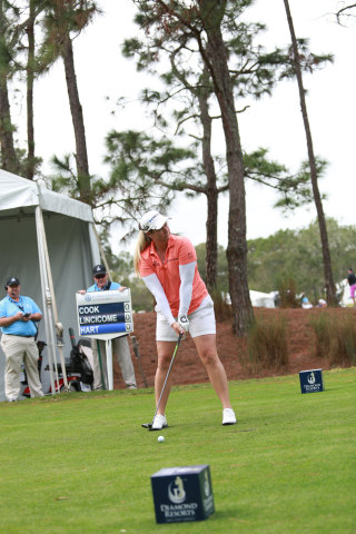 Brittany Lincicome tees off at the Diamond Resorts Invitational, a PGA Tour Champions Challenge Seas ... 