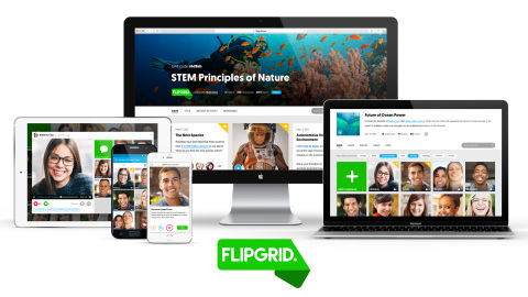 Flipgrid, the video platform for empowering student voice, is available on any device. (Graphic: Bus ... 
