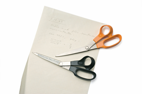 The iconic orange color is a happy coincidence. The first scissors prototype was produced with the m ... 