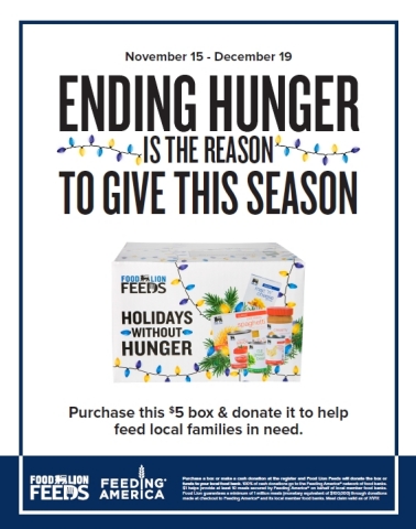 Food Lion Feeds Launches "Holidays Without Hunger" Campaign to Help Feed Local Families in Need This ... 