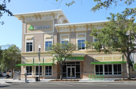 A Regions branch in downtown St. Petersburg, Fla., is seen in this undated photo. Regions operates a ... 