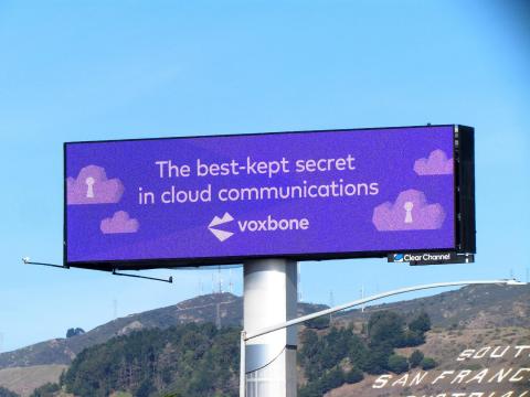 Voxbone's billboard on Highway 101–the secret is out! (Photo: Business Wire)